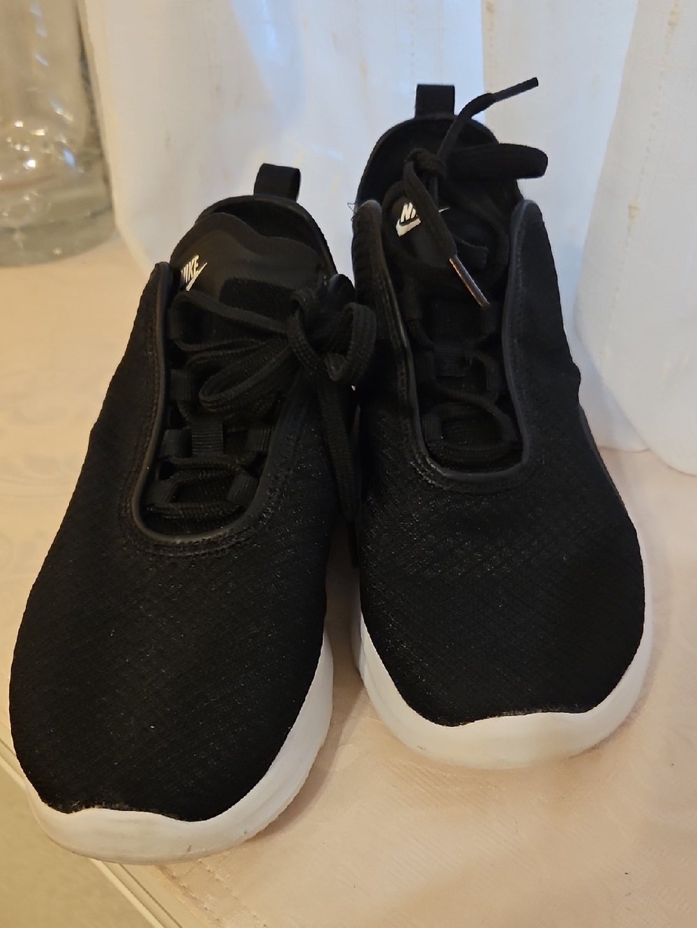 Nike Black Athletic Slip-On Sneakers with White Outsoles